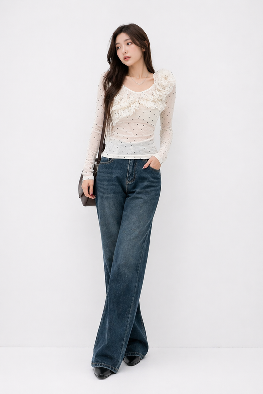 Lace Polka Dot Blouse