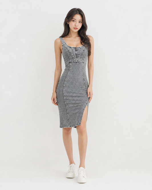 Denim Suspender Dress