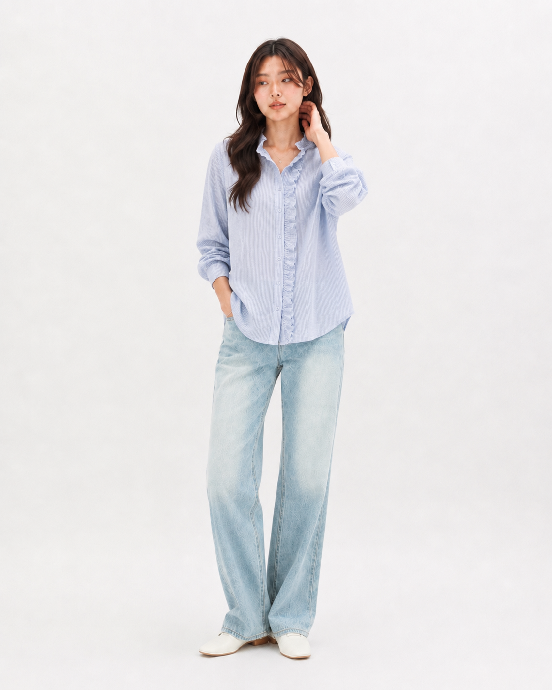 Striped Ruffle Blouse