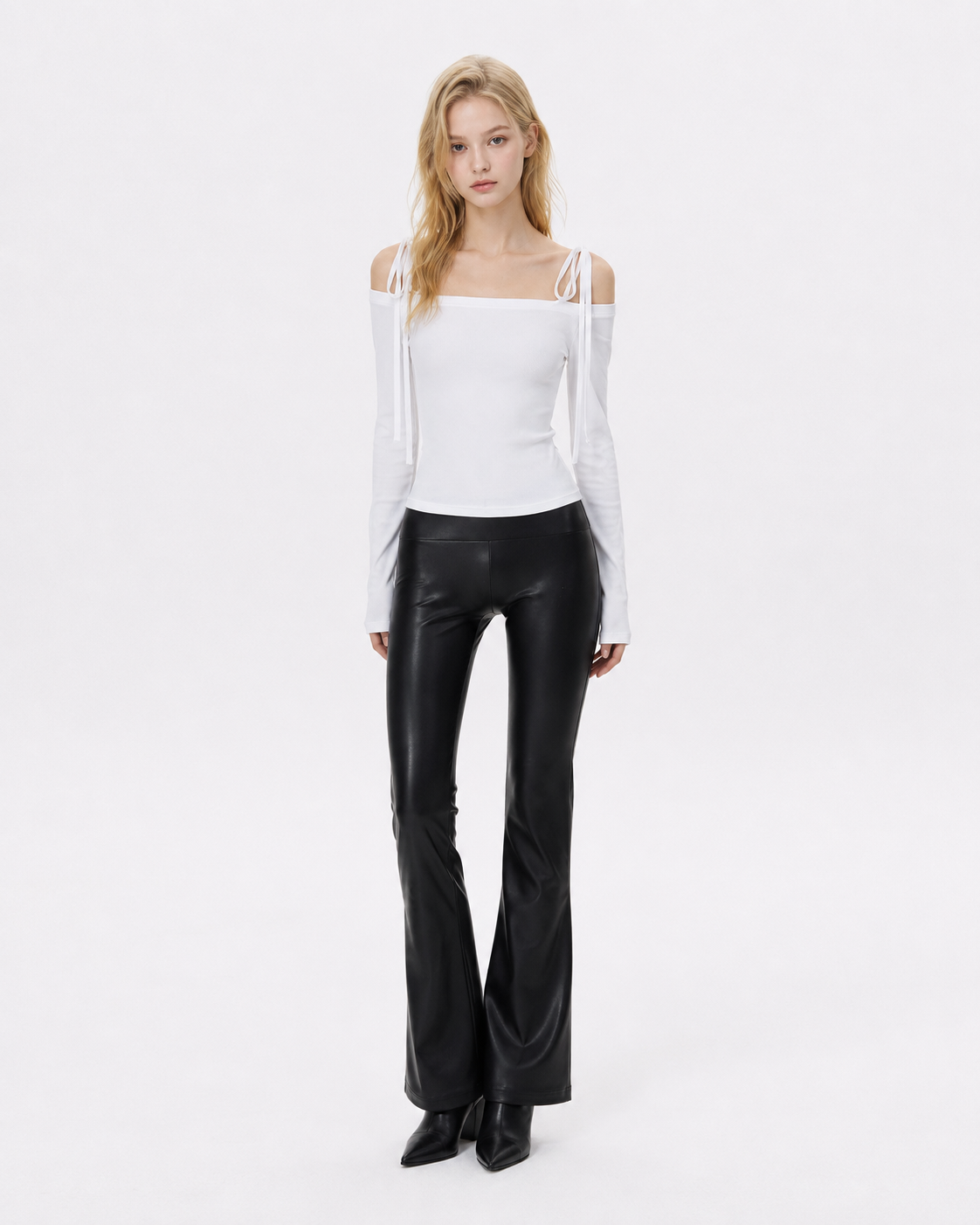 Bow-Tied Off-Shoulder Crop Top