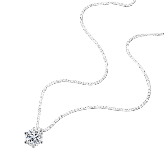 Six-Prong Moissanite Pendant Necklace
