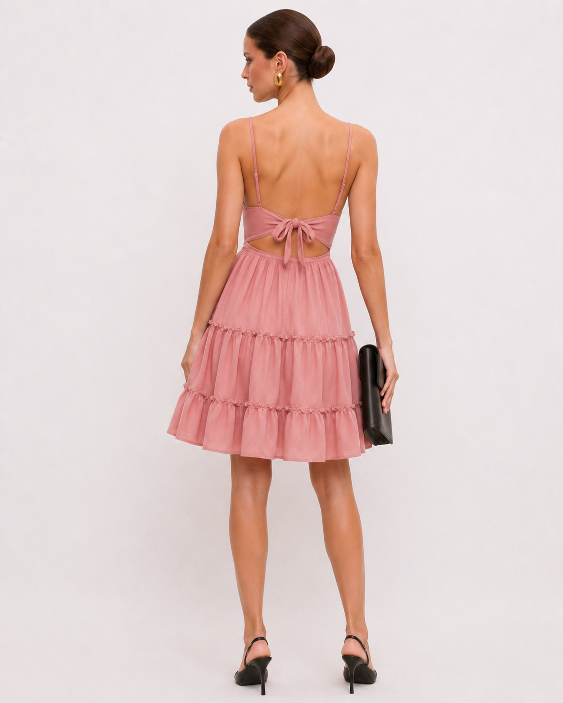 Lace-Bodice Tiered A-Line Mini Dress