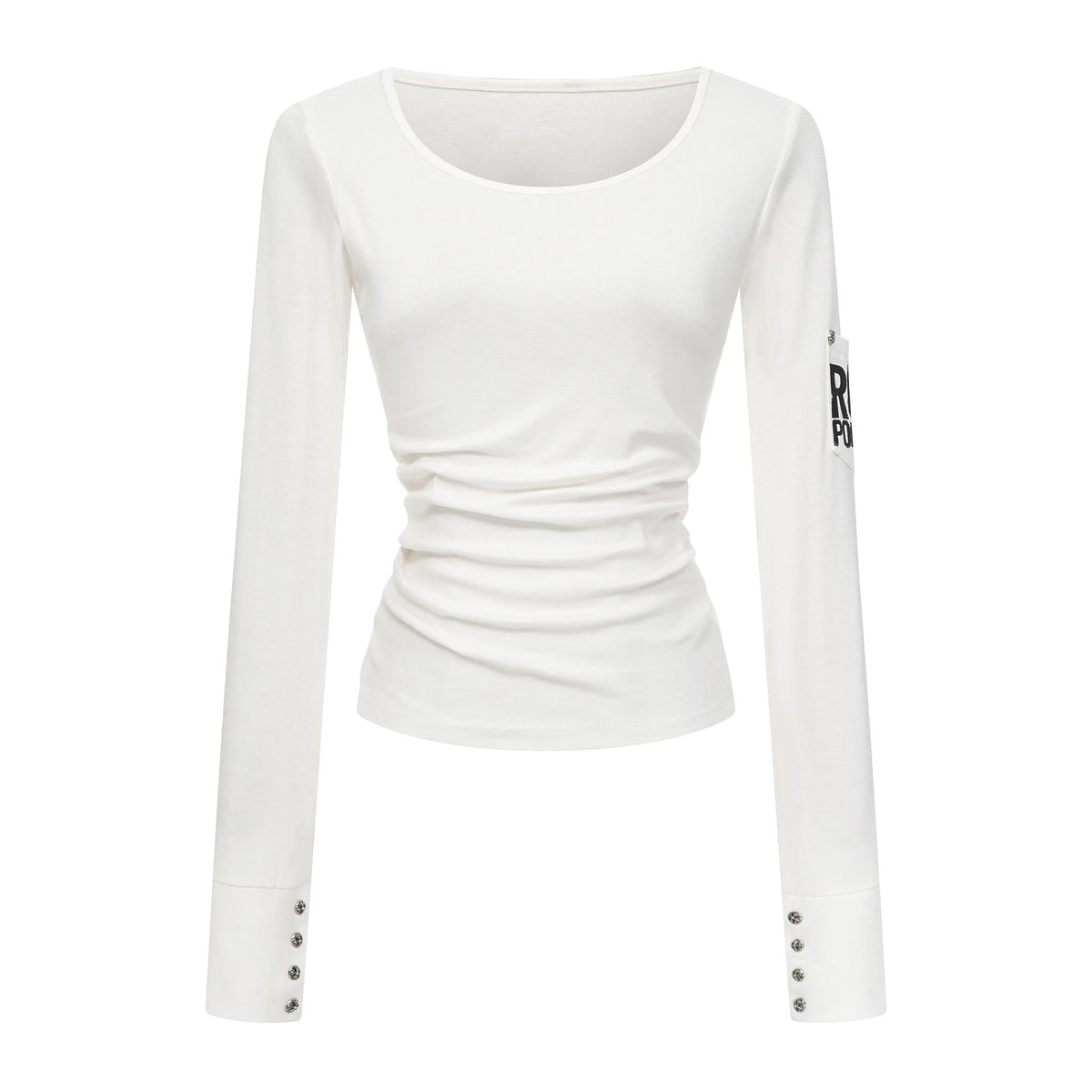 Y2K Button Graphic Top