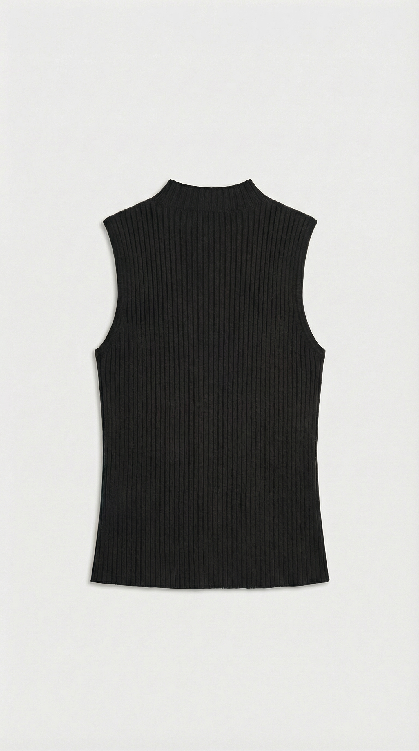 Varese - Keyhole-Detail Sleeveless Ribbed Top Black