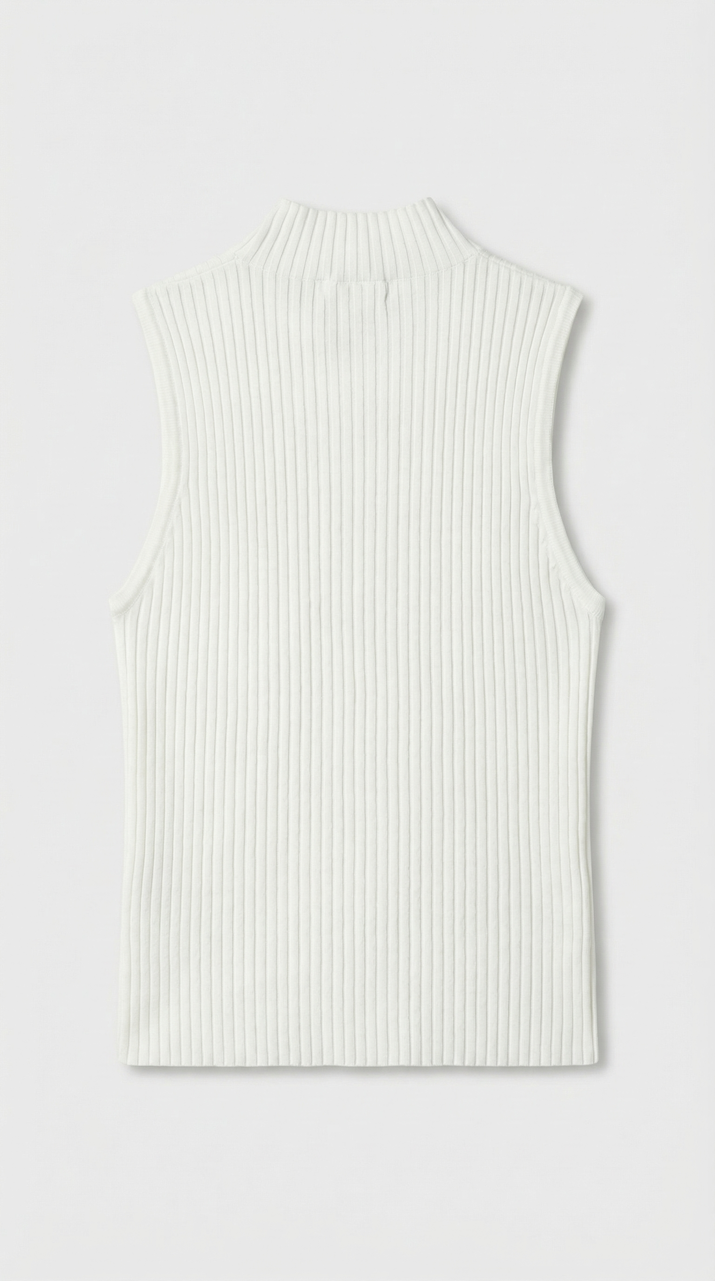 Varese - Keyhole-Detail Sleeveless Ribbed Top White