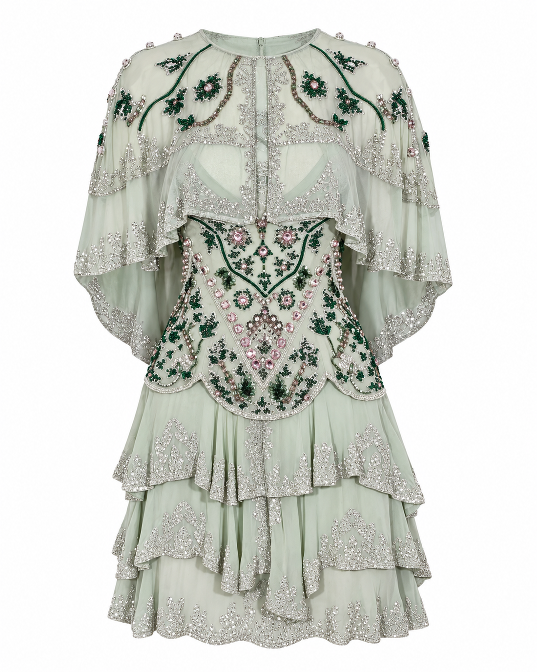 Sage Green Mini Dress with a Cape: The Special-Occasion Piece Worth the Wait product image