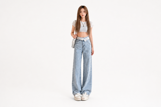 High Waist Wide Leg Jeans with Folded Waistband: The Everyday Denim That Actually Flatters