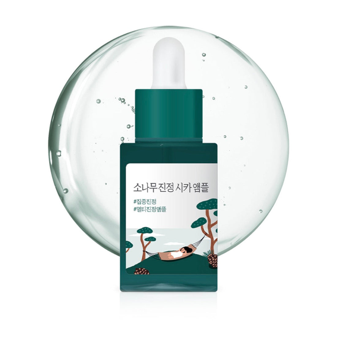 Round Lab Pine Calming Cica Ampoule 30ml bottle for sensitive and acne-prone skin from Korean skincare brand Round Lab