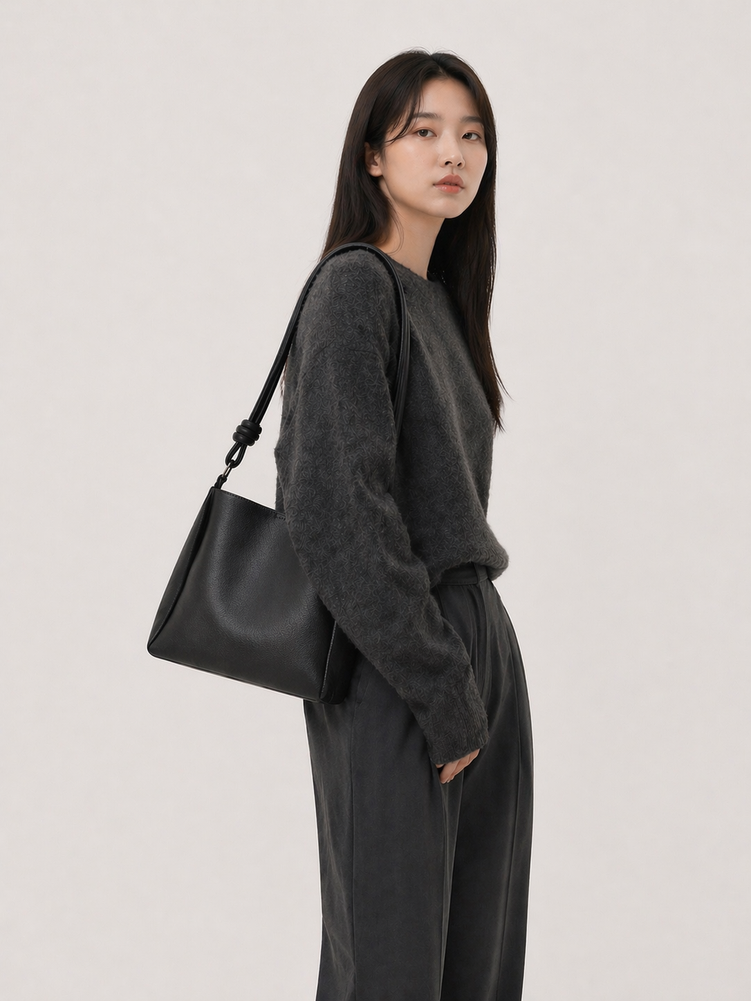 Women's retro PU leather crossbody bucket bag in brown, styled as a commuter purse for everyday and work use, shown against a clean background.