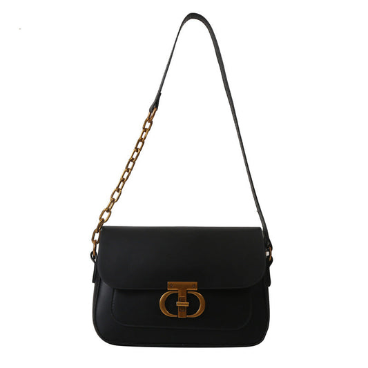 Korean-style minimalist women's shoulder bag in neutral tones displayed as a stylish everyday accessory with clean square silhouette and PU leather finish