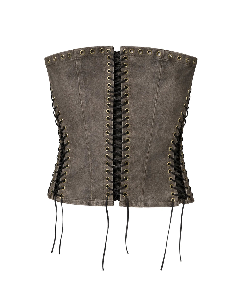 Gunmetal Lace-Up Corset Top