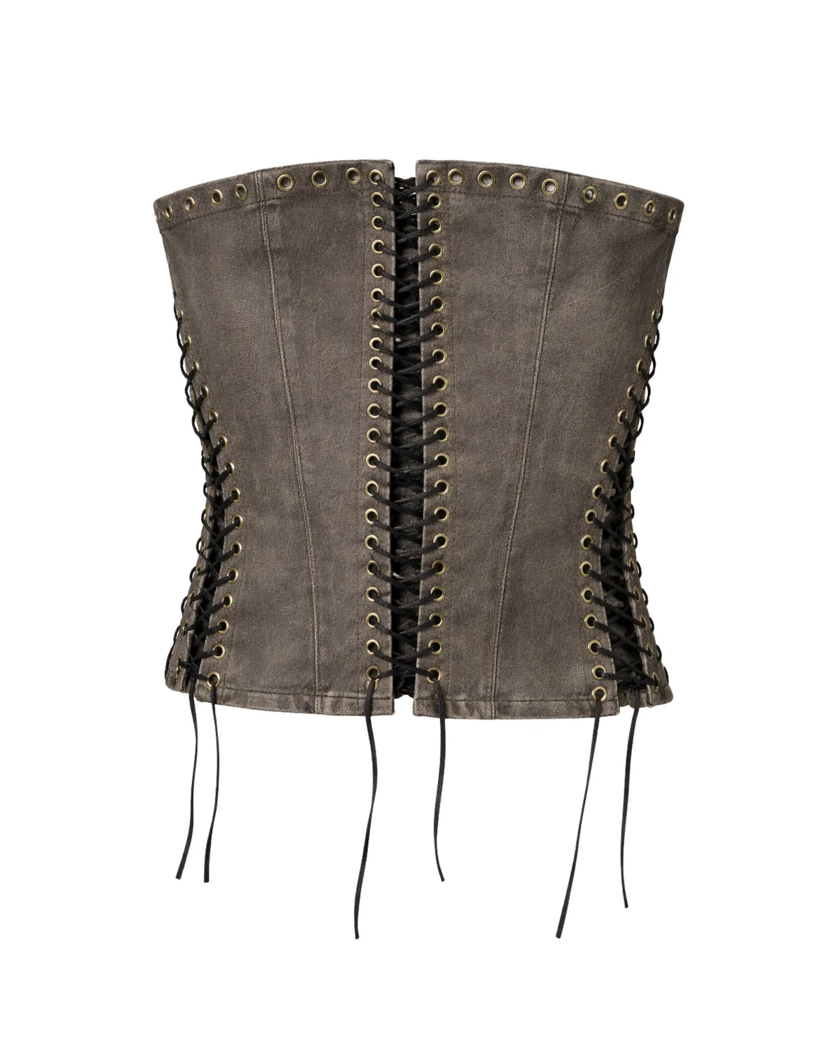 Gunmetal Lace-Up Corset Top