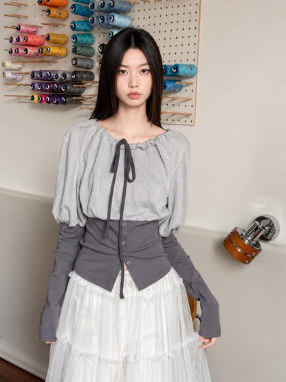 Ribbon Corset Blouse