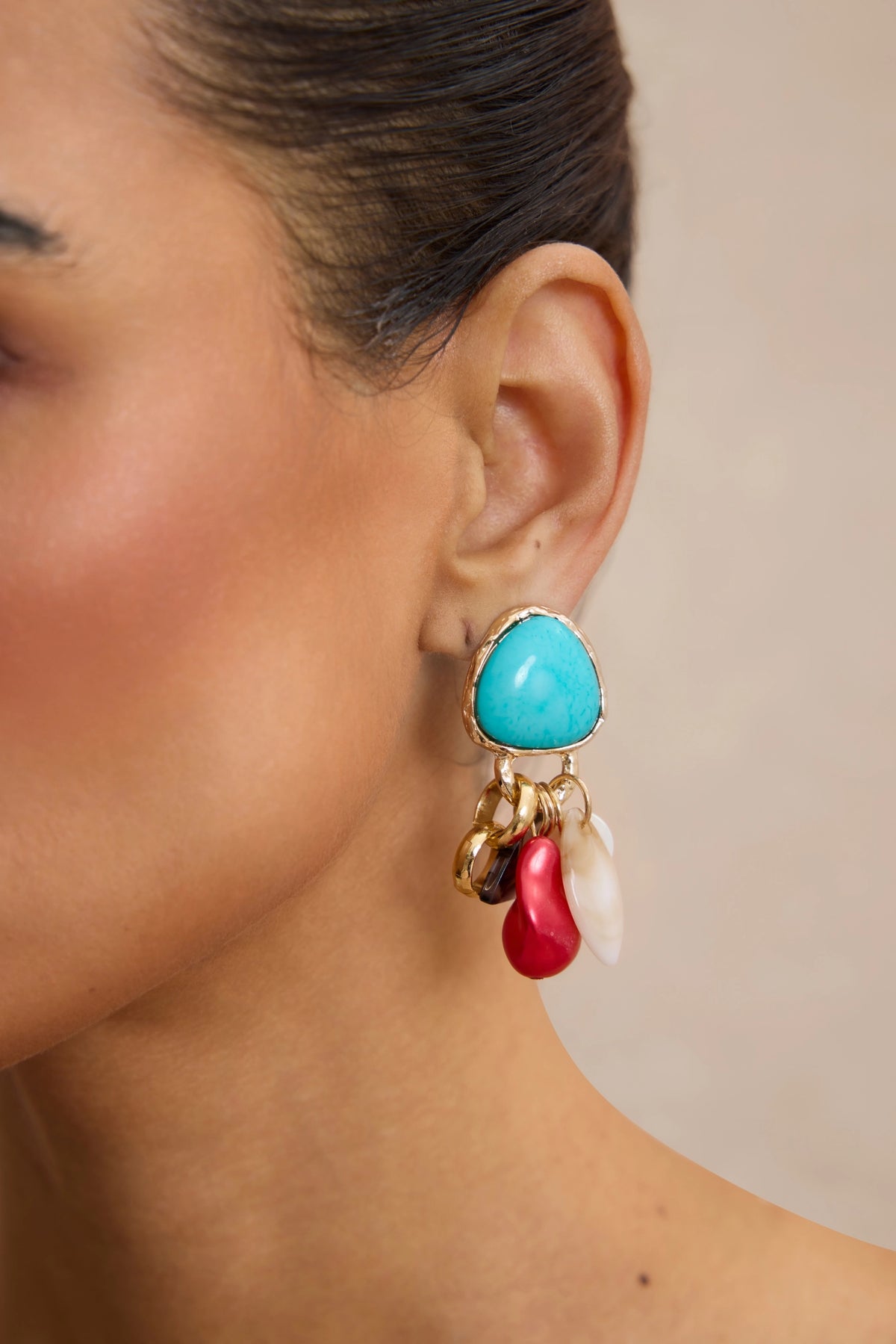 Marisol Multicolor Charm Drop Earrings, view 2