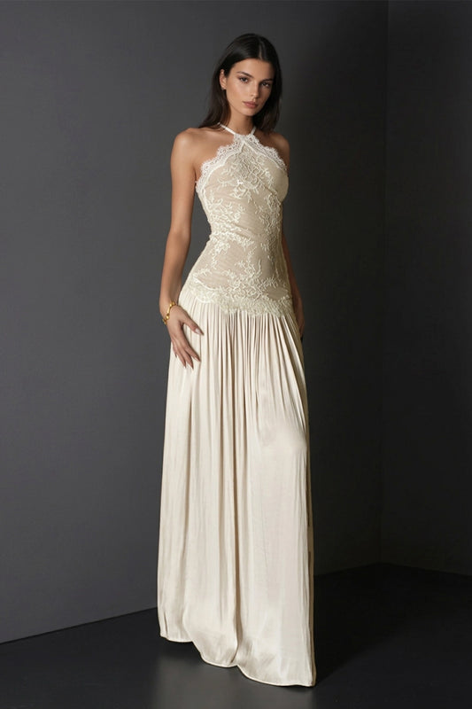Cadwalader Floral Lace Ruched Maxi Dress