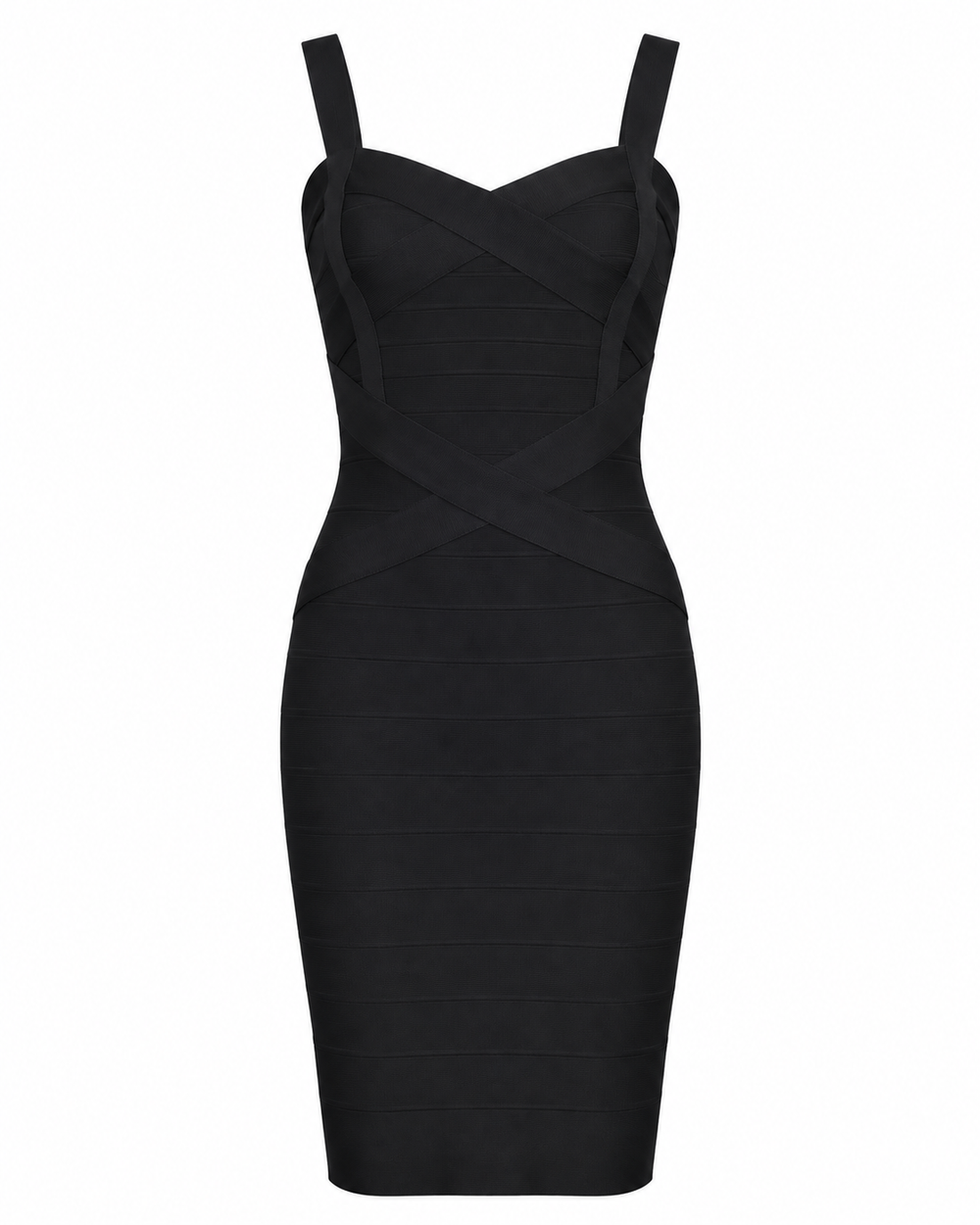Structured Halter Mini Dress Black