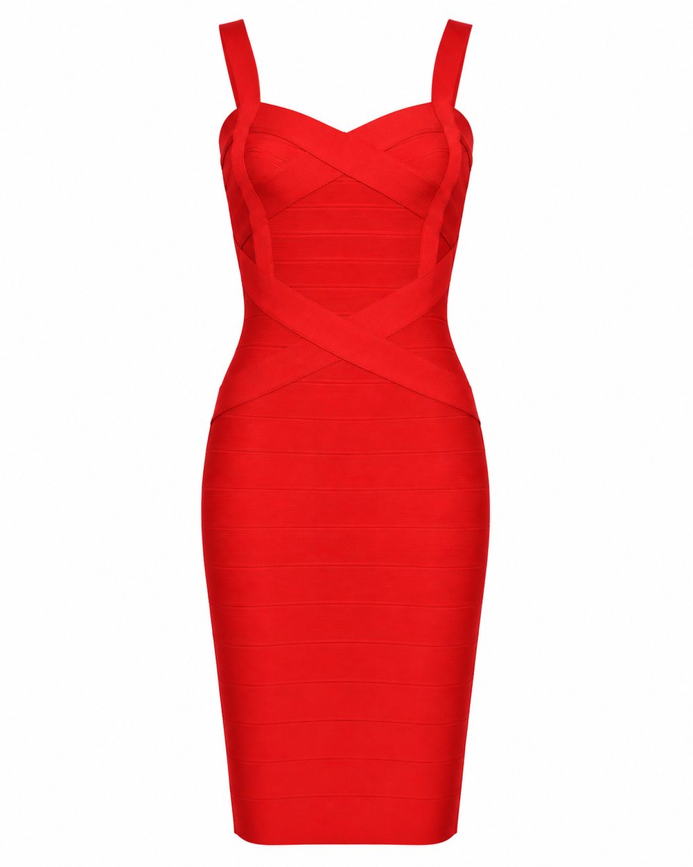 Structured Halter Mini Dress Red