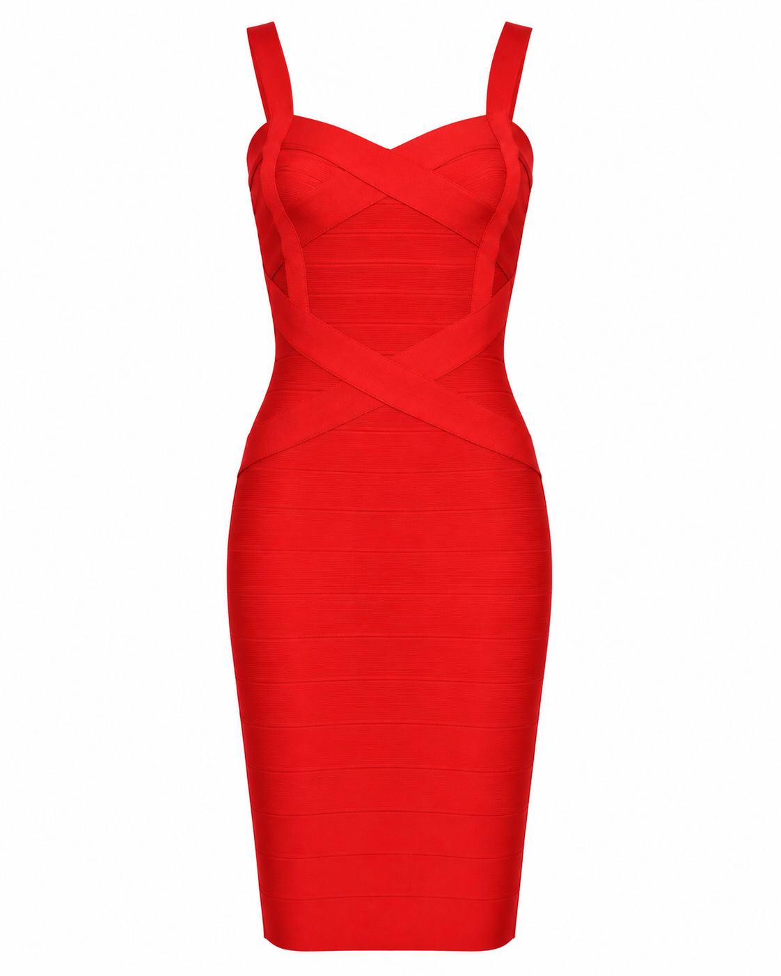 Structured Halter Mini Dress Red