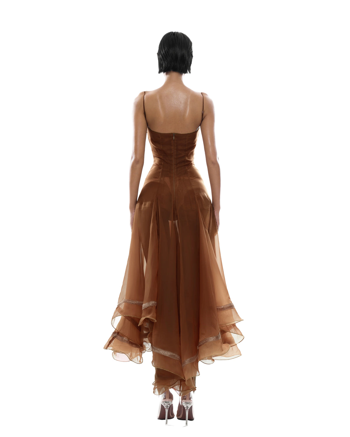 Soleil Lace Maxi Dress Brown, view 2