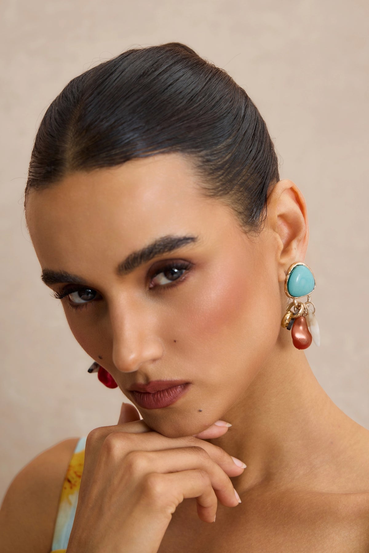 Marisol Multicolor Charm Drop Earrings, view 3