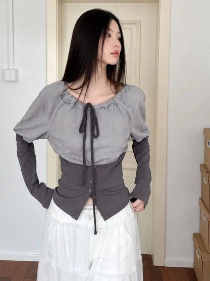 Ribbon Corset Blouse