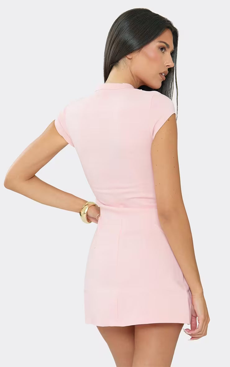 Bow Cutout Tie-Neck Mini Dress