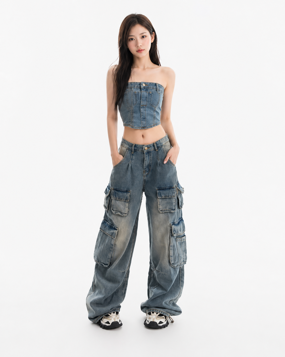Wide Leg Cargo Jeans