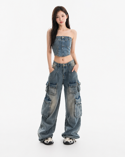 Wide Leg Cargo Jeans