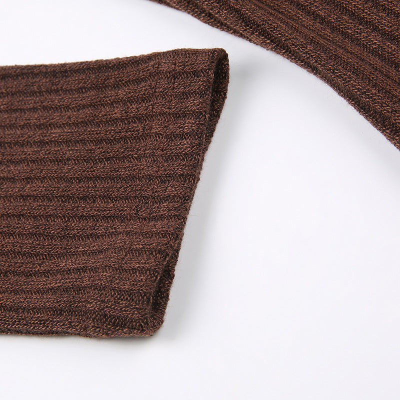 Women's color block knit pullover top with contrasting panels, shown as a casual women's blouse in a relaxed fit