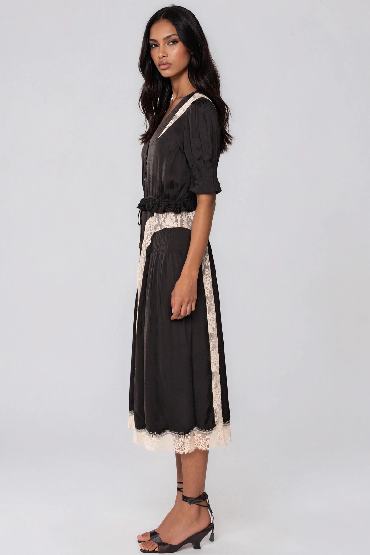 Lace Floral Midi Dress