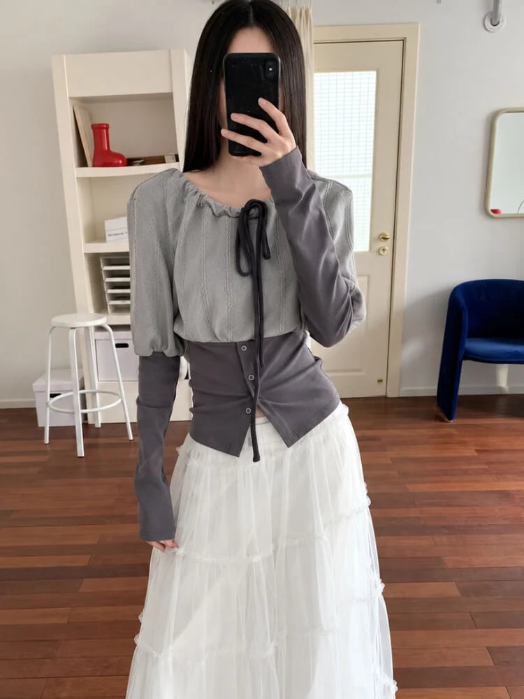 Ribbon Corset Blouse