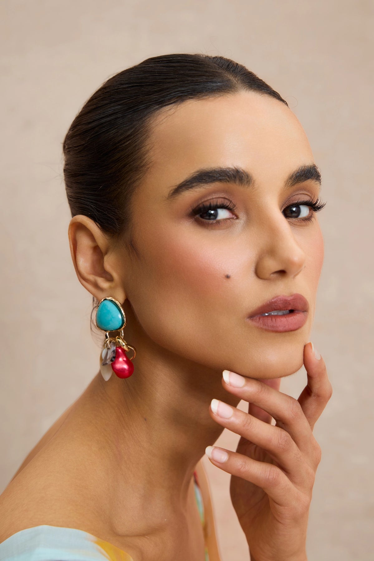 Marisol Multicolor Charm Drop Earrings, view 4