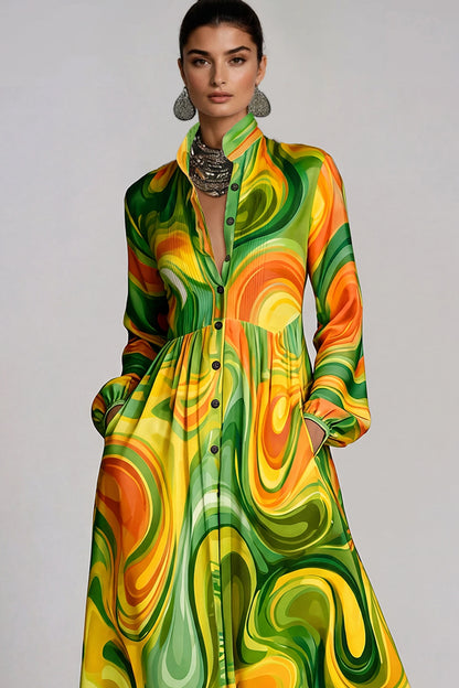 Fizza Emerald Green Floral Ruched Maxi Dress