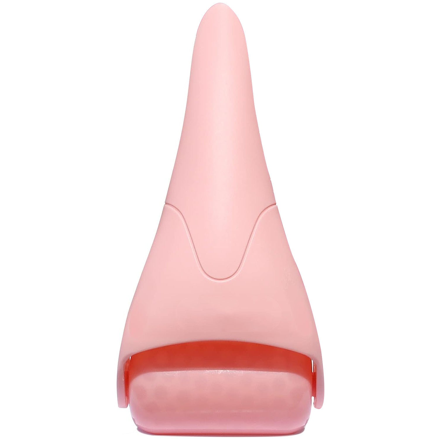 Ice roller massager for face resting on a white surface, showing the cooling facial massage tool's handle and rolling head