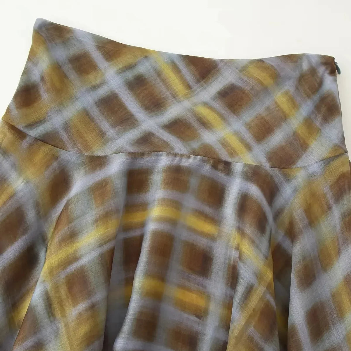 Y2K Asymmetrical Plaid Skirt