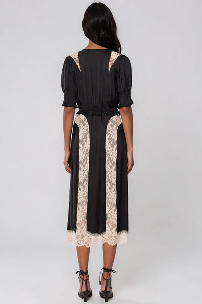 Lace Floral Midi Dress