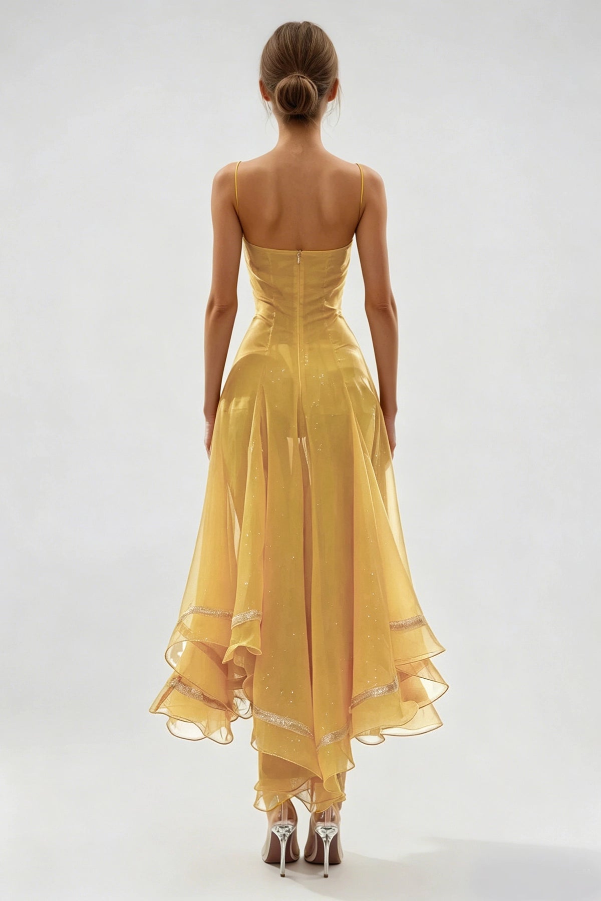 Soleil Lace Maxi Dress Yellow, view 5