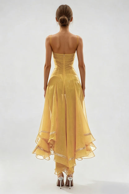 Soleil Lace Maxi Dress Yellow, view 5