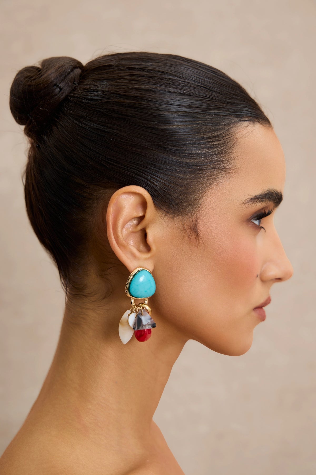 Marisol Multicolor Charm Drop Earrings, view 5