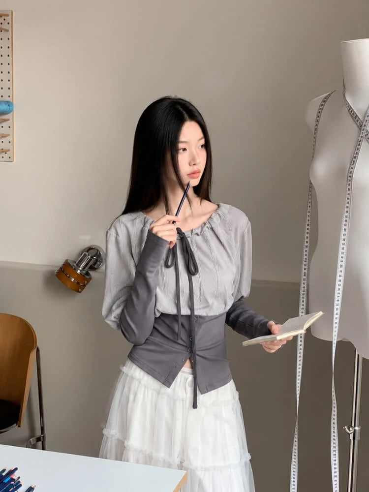 Ribbon Corset Blouse