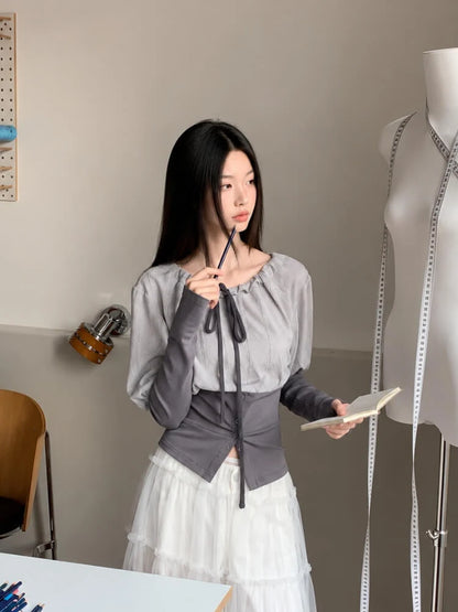 Ribbon Corset Blouse
