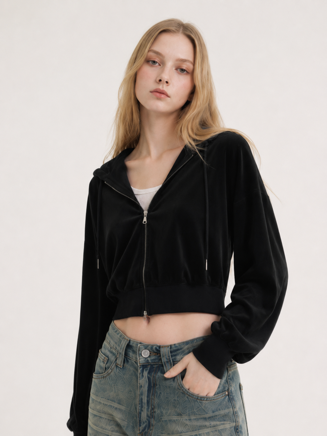 Washed Loose Straight Jeans