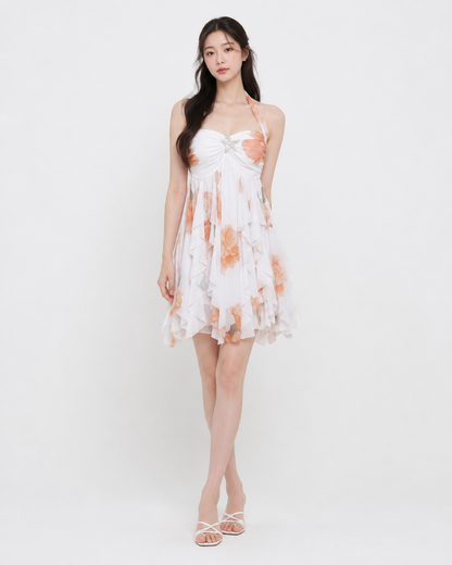 Mesh Halter Mini Dress