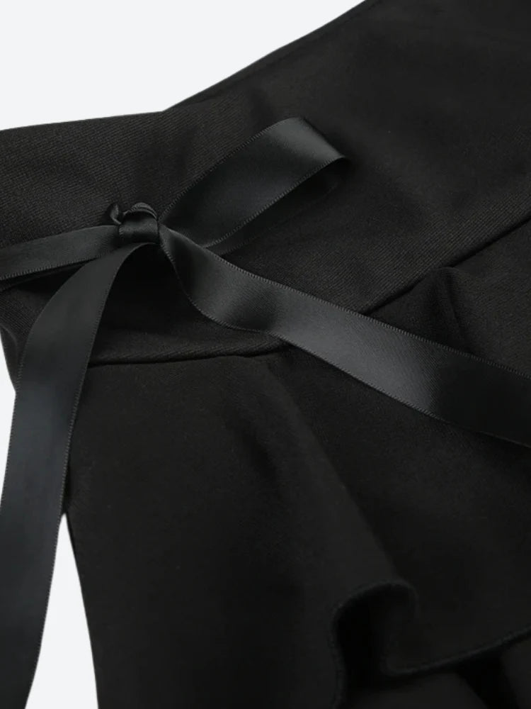 Black Coquette Mini Skirt