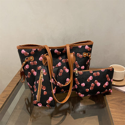 Spacious women's tote bag with underarm strap shown from the side, highlighting its large capacity and structured silhouette