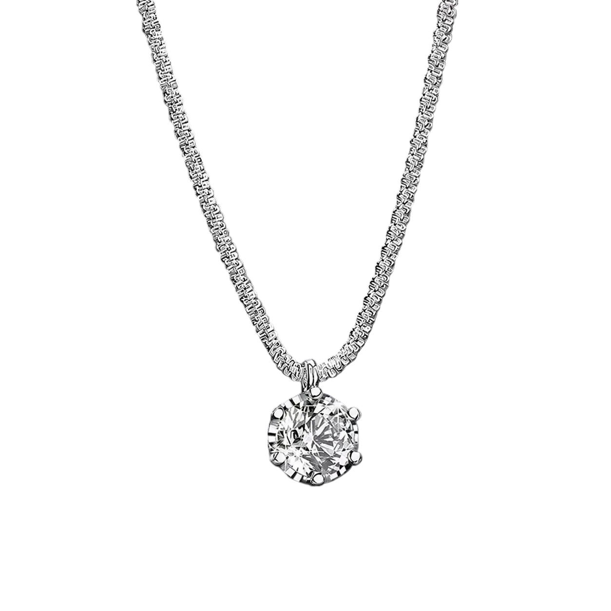 Six-Prong Moissanite Pendant Necklace