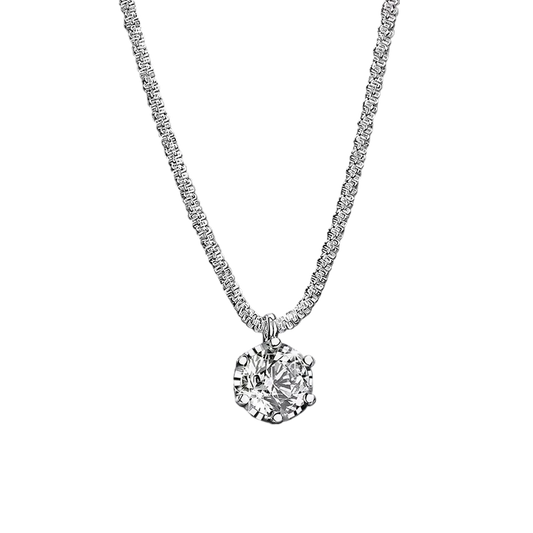 Six-Prong Moissanite Pendant Necklace