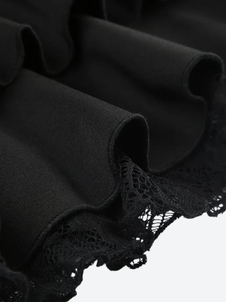 Black Coquette Mini Skirt