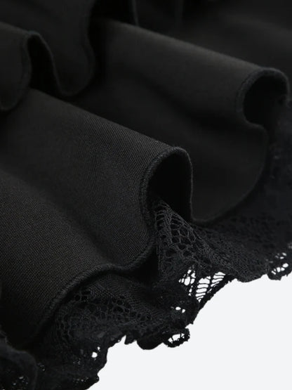 Black Coquette Mini Skirt