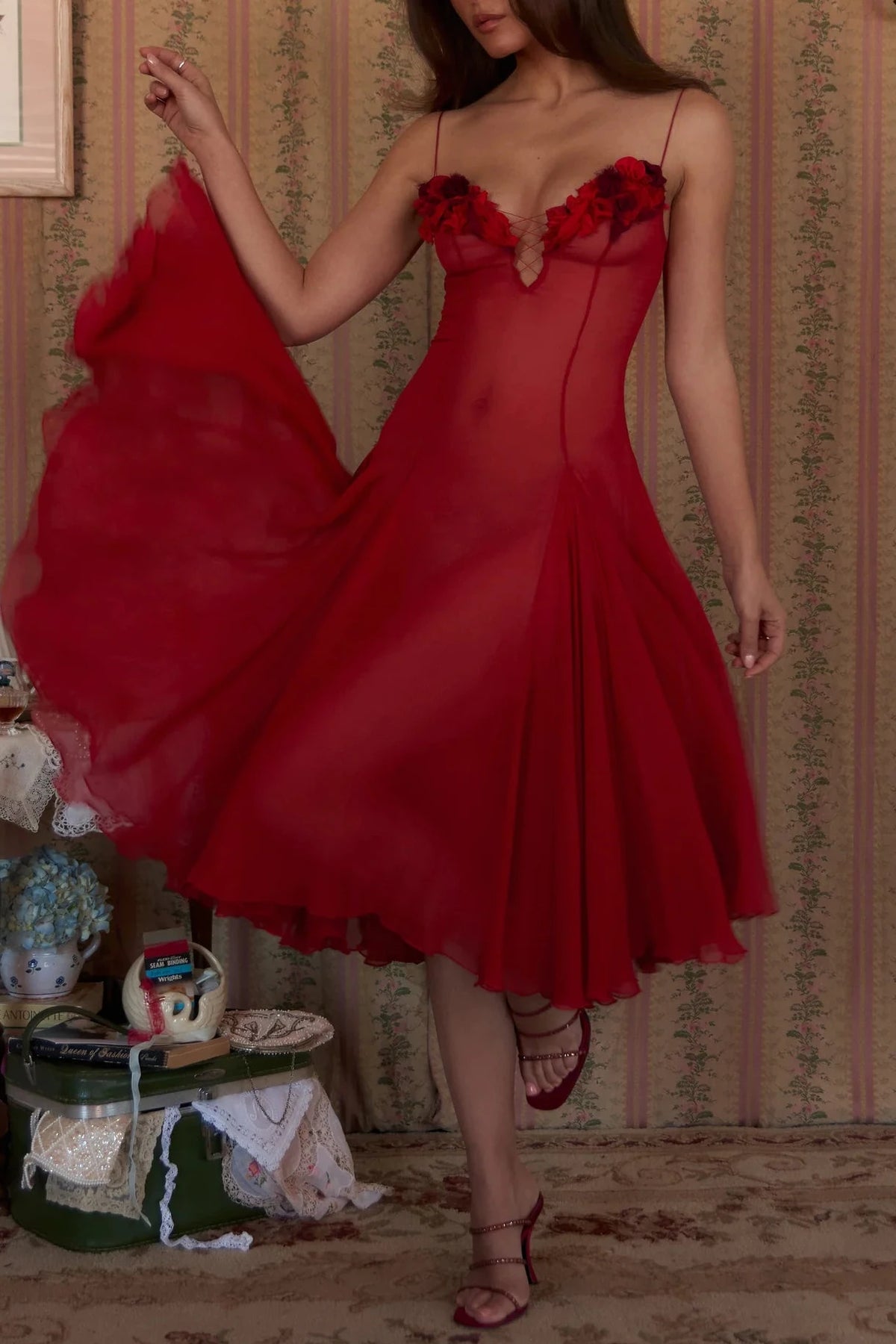 Valentina Dress in Red